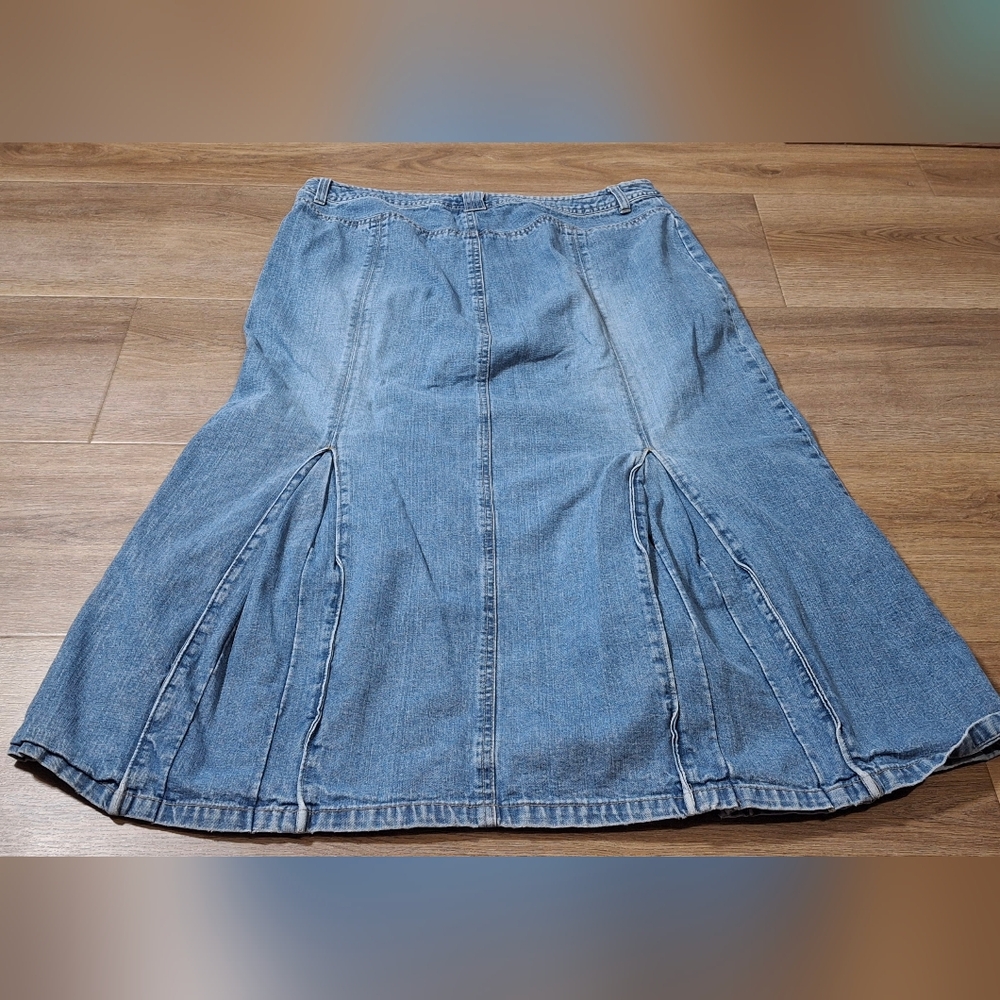 Womens French Cuff Jean Skirt Size 14.